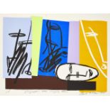 Bruce McLean, Scottish b.1944- Scottish Alle Vongole Twice, 1995; screenprint in colours, signed,