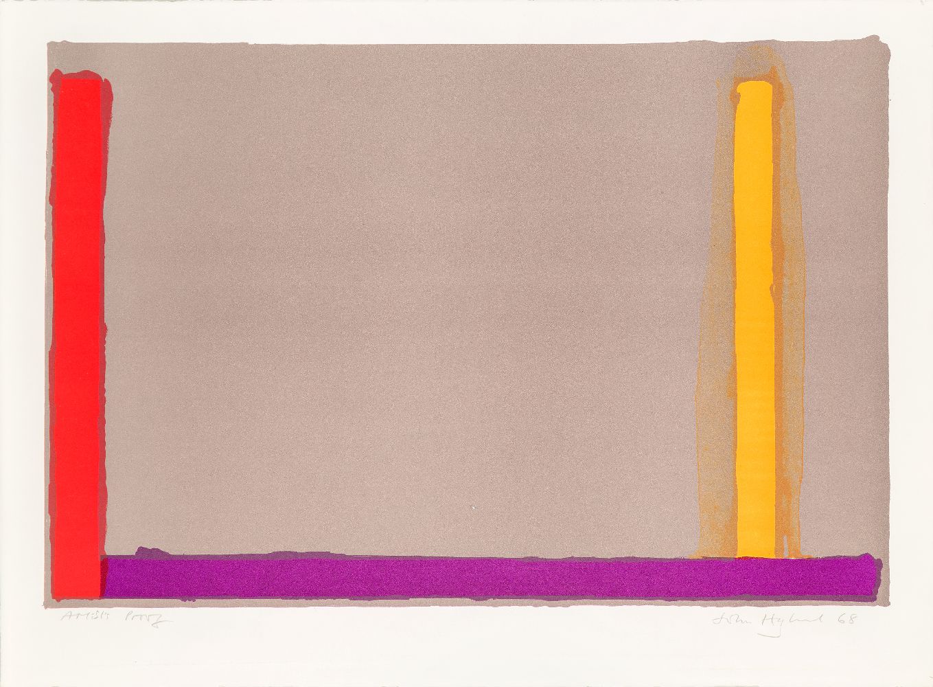 John Hoyland RA, British 1934-2011- Small Grey Swiss, 1968; lithograph in colours on wove, signed,