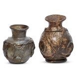 AMENDMENT. Please note this lot is 20th Century. Two post-Roman squat globular form glass jars, East