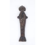 AMENDMENT. Please note this lot is 20th Century. A carved Romanesque terracotta figure, of minimalis