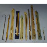 A collection of fishing tackle, including rods, reels, etc., and including a Hardy Bros.3 inch St.