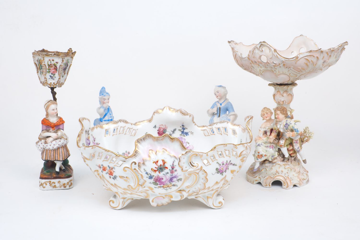 A collection of continental ceramic wares, early 20th century and later, to include: a Dresden