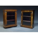 A Victorian walnut, inlaid and gilt metal mounted pier cabinet, with single glazed door enclosing