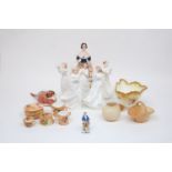 A mixed collection of British ceramics, to include a group of five Royal Doulton figurines after