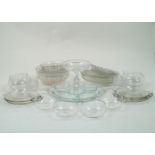 A collection of mid-20th century and later glass dishes,to include, a glass hors d'oeuvres dish,