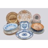 A selection of continental ceramic wares, late 19th Century and later, to include: a Meissen