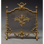 A Louis XVI taste gilt metal fire screen, second half 20th Century, 88cm high, 76cm widePlease refer
