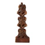 A carved wood element, Ottoman, 19th century or earlier, in the form of three elements each with