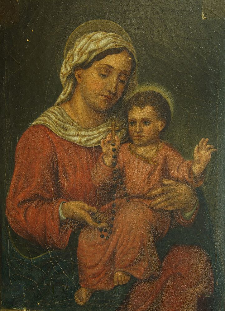 Italian School, early-mid 19th century- Madonna and Child; oil on canvas, 75.5x55cm (unframed)Please