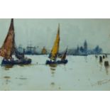 Frank Henry Mason RBA RI RSMA, British 1875-1965- Venetian scenes; watercolours, a pair, both