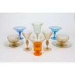 A collection of Murano Salviati style glassware, early 20th century and later, to include: a green