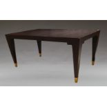 Donghia, a modern stained wood extending dining table, c.2010, the rectangular top with two