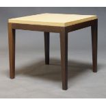 Attributed to Christian Liagre, a blond wood side table, of recent manufacture, the square top on