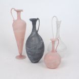 A group of four Modern Roman style 'Balducci' glassware vases, Ashtec Ltd, each lustre painted glass