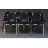 After a design by Charlotte Perriand, a set of seven 'Factory side chairs', produced by Andy