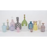 A selection Venetian glass bottles and vases, early 20th century and later, to include a decanter