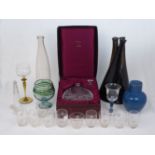 A collection of glassware, early 20th century and later, to include: a set of three interlocking