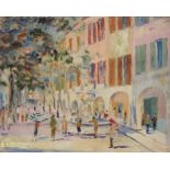 J. Heckermoon, European School, mid 20th century- Venetian canal scene and A street view in