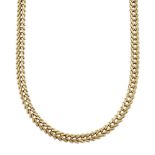 A fancy link necklace, of herring bone design, length 43.5cmStamped 585, 56.0g