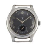 A World War Two period stainless steel British military issue 'Dirty Dozen' wristwatch by Cyma,
