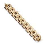 A Retro gold bracelet, of 'tank track' design, c. 1940, length 17.3cm. 110.7gPlease refer to