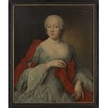 Johann-Philipp Behr, German, fl. 1740-1756- Portrait of Susanna Judit von Stokum (1720-1750) three-