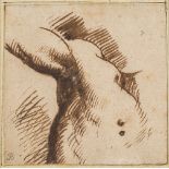 Salvator Rosa, Italian 1615-1673- An Anatomical Study; pen and brown ink on laid, 6.5x6.5cm