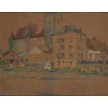 Douglas Ion Smart RE, British 1879-1970- The Chateau, Remours; watercolour, signed, 25x32cm (ARR):