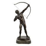 Rudolf Kaesbach, (1873-1955), German An Archer Signed and dated 06 Bronze Marble base, 40cm high.