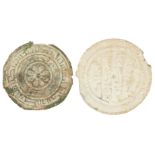 Two Abbasid tokens, Near East, 9th-10th century, each approx. 2.1cm. diam. (2) Provenance: Private