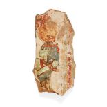 An Egyptian polychrome painted cartonnage fragment, 3rd Intermediate Period c. 900-750 B.C., the