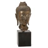 Property of a Gentleman (lots 36-85) A large bronze head of Buddha Shakyamuni, 17th/18th century,