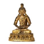 The following fifty lots (36-85) are The Property of a Gentleman A Sino-Tibetan gilt-bronze figure