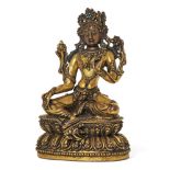 Property of a Gentleman (lots 36-85) A Sino-Tibetan gilt-bronze figure of Green Tara, 17th/18th