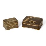 Two Komai style small pill boxes, late 19th early 20th century, one decorated with bamboo to