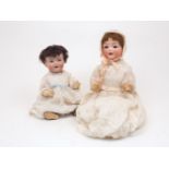 A Simon & Halbig doll, early 20th Century, mould 126, with flirty eyes, on a bend limb composition