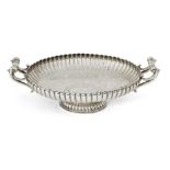 A German 800 silver twin handled bowl, Bremen, Koch & Bergfeld, of lobed, oval form with