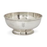 A large American silver centrepiece bowl, stamped S. Kirk & Son, sterling, 4152, of plain,