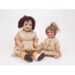 An Armand Marseilles bisque-headed female doll, early 20th Century, mould 980, on a 5 piece