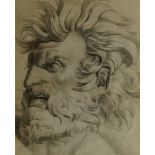 Manner of Charles le Brun, Portrait of a man's head, probably Despair from Expressions des