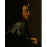 After Sir Anthony Van Dyck, Flemish/British 1599-1641- Portrait of Charles I in profile; oil on