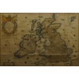 Richard Blome, British 1635-1705- A Generale Mapp of the Isles of Great Brittaine; hand-coloured