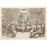 Gian Jacopo Caraglio, Italian c.1500-1565- Pentecost, after Raphael; etching and engraving,