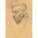 Russian School, late 19th century- Portrait of a man turned to the left, quarter-length; pencil,