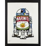 JJ Adams, British b.1978- R2D2 (Coleman's and Marmite); oils on canvas, two, each signed in silver