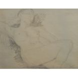 Adrian Daintrey RWA, British 1902-1988- Reclining nude (recto), seated nude (verso); pencil on