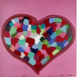 British School, early 21st century- Heart; acrylic on canvas, inscribed and dated '03, 79.5x79.5cm