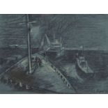 Edward Raymond Payne, British 1906-1991- Leaving harbour, Hook of Holland; pastel, signed and