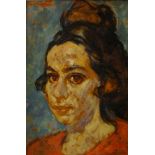 Clifford Cundy, British 1925-1992- Hazel II; oil on board, signed and dated '60, 37.5x26cm (ARR)