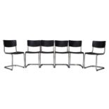 After Mart Stam, a set of twelve Model 'S43' cantilever chairs, produced by Thonet c.2015, each